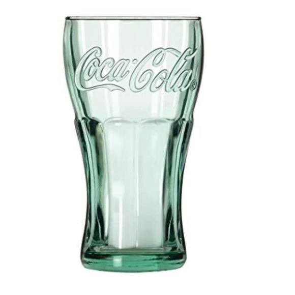Three Light Green Coca Cola Embossed Contoured Drinking Glasses Tumblers - Picture 1 of 14